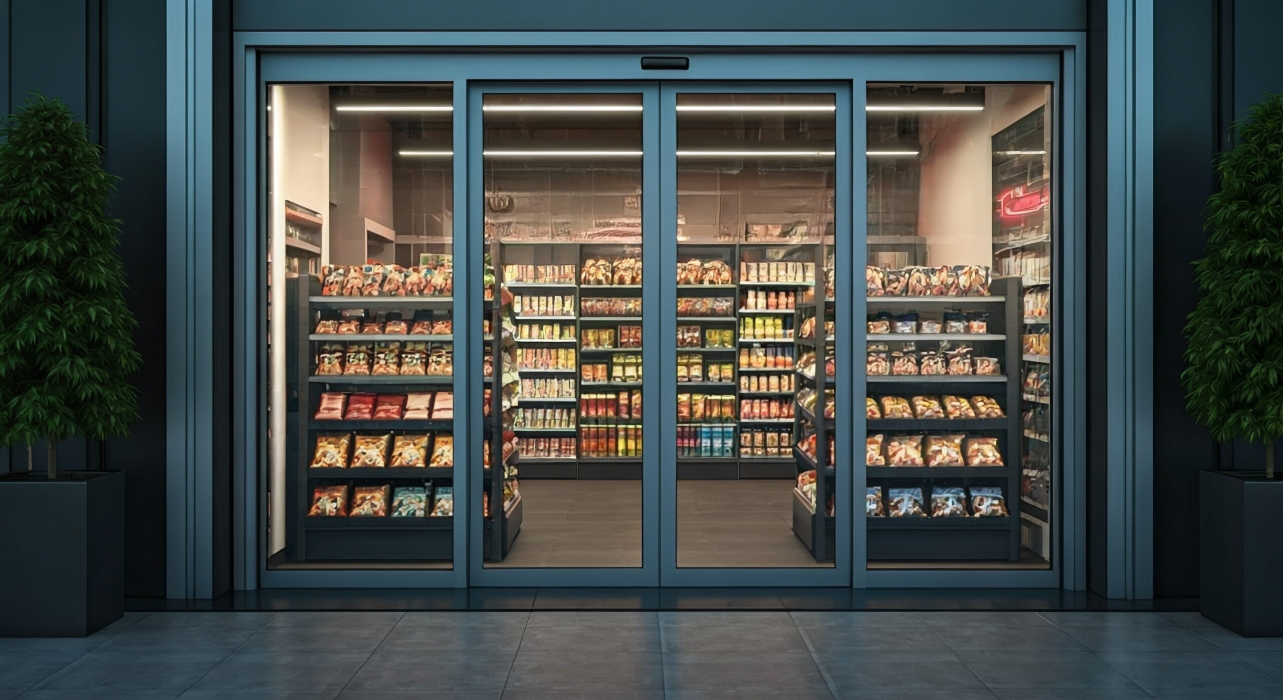shop front with automatic doors