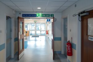 Swing doors in a hospital