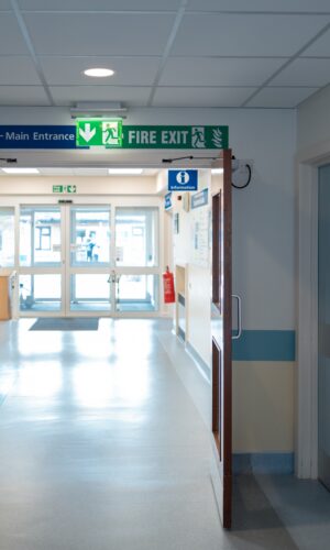 Swing doors in a hospital