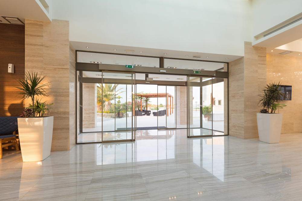 Double automatic sliding doors